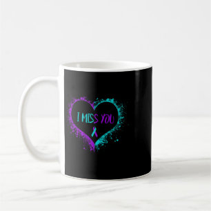 Awarenss Ribbon I Miss You Heart Semicolon Gift Coffee Mug