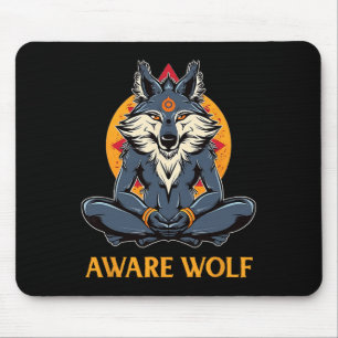Awarewolf Aware Wolf Yoga Meditation Namaste Yogi Mouse Pad