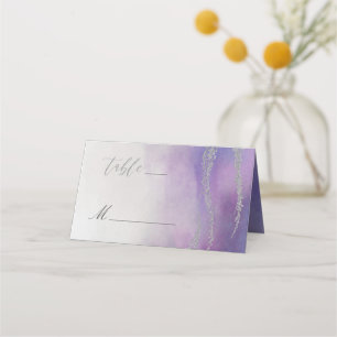 Awash Elegant Watercolor in Orchid Table Number Place Card