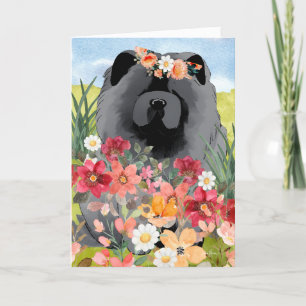 AWASH IN LIGHT Black - Blue  Chow Dog  Art Card