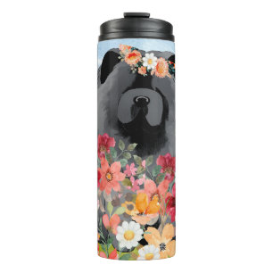 AWASH IN LIGHT Black - Blue  Chow Dog   Thermal Tumbler