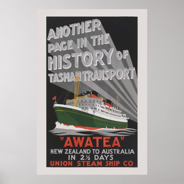 Awatea New Zealand Vintage Poster 1930 (Front)