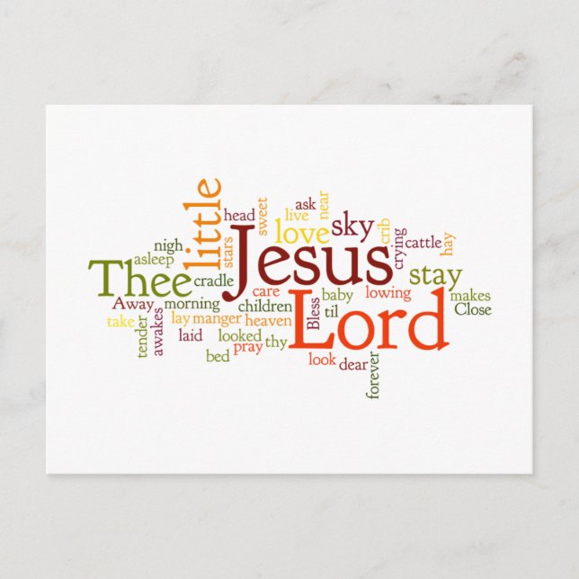 Away in a Manger Carol Holiday Postcard (Front)