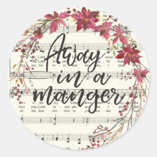 Away in a Manger Christmas Hymn Sticker