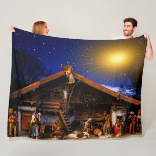 AWAY in a MANGER Fleece Blanket