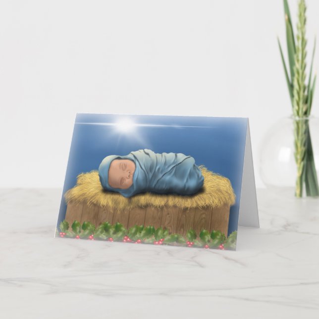 Away in the Manger Christmas card (Front)