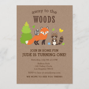 Away to the Woods Birthday Boy Invitation