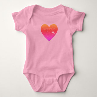 Away We Go Travel Ombre Heart Girls Shirt