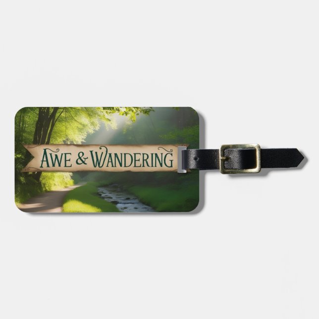 Awe and Wandering customisable luggage tag (Front Horizontal)