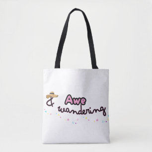 Awe and Wandering tote Bag