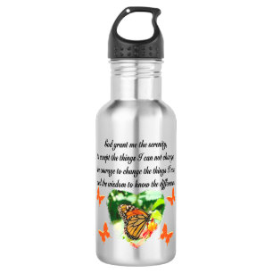 AWE INSPIRING BUTTERFLY SERENITY PRAYER PHOTO 532 ML WATER BOTTLE