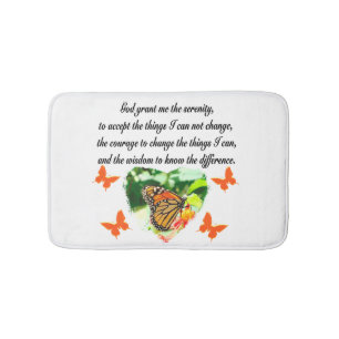 AWE INSPIRING BUTTERFLY SERENITY PRAYER PHOTO BATH MAT