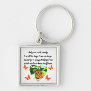 AWE INSPIRING BUTTERFLY SERENITY PRAYER PHOTO KEY RING