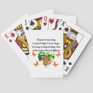 AWE INSPIRING BUTTERFLY SERENITY PRAYER PHOTO PLAYING CARDS