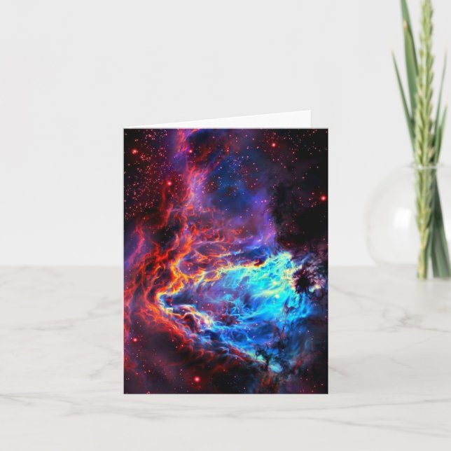 Awe-Inspiring Colour Composite Star Nebula Card (Front)