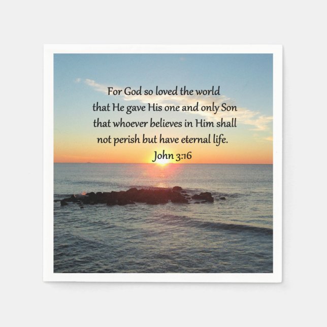 AWE-INSPIRING JOHN 3:16 SUNRISE NAPKIN (Front)
