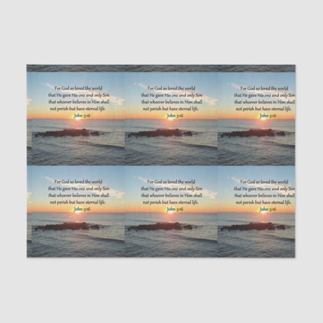 AWE-INSPIRING JOHN 3:16 SUNRISE TISSUE PAPER (Front)