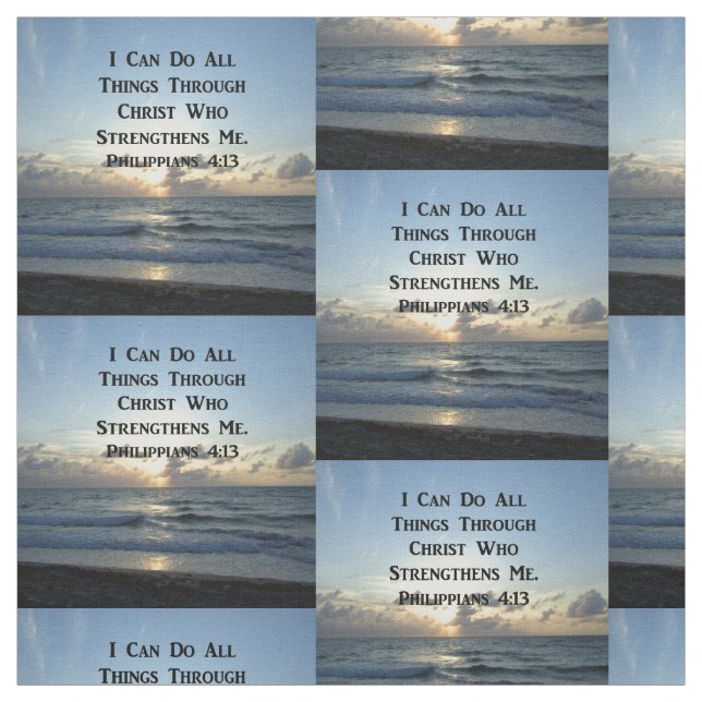 AWE-INSPIRING PHILIPPIANS 4:13 SCRIPTURE VERSE FABRIC (Swatch)