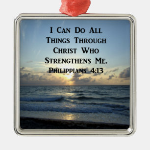 AWE-INSPIRING PHILIPPIANS 4:13 SCRIPTURE VERSE METAL ORNAMENT
