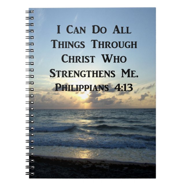 AWE-INSPIRING PHILIPPIANS 4:13 SCRIPTURE VERSE NOTEBOOK (Front)