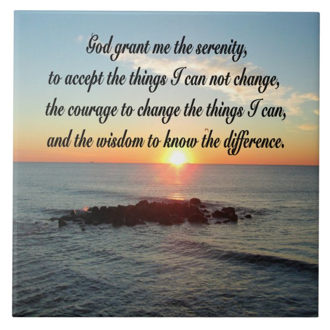 AWE INSPIRING SERENITY PRAYER DESIGN CERAMIC TILE (Front)