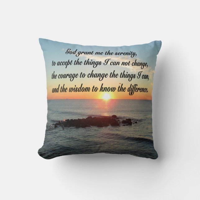 AWE INSPIRING SERENITY PRAYER DESIGN CUSHION (Front)