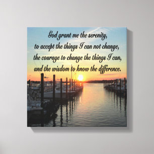 AWE-INSPIRING SERENITY PRAYER SUNSET PHOTO DESIGN CANVAS PRINT