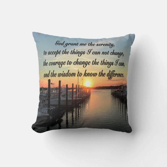 AWE-INSPIRING SERENITY PRAYER SUNSET PHOTO DESIGN CUSHION (Front)