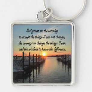 AWE-INSPIRING SERENITY PRAYER SUNSET PHOTO DESIGN KEY RING