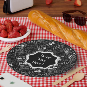 Awesome 100th Birthday Party Personalised Monogram Paper Plate