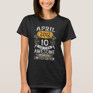 Awesome 10 Year Old April 2012 Vintage Retro 10th T-Shirt