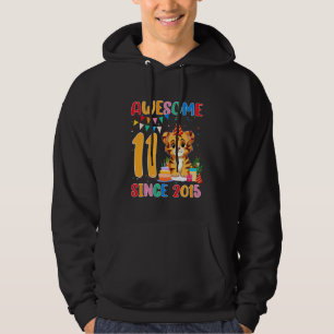 Awesome 11 Years Old Since 2015 Tiger Birthday Par Hoodie