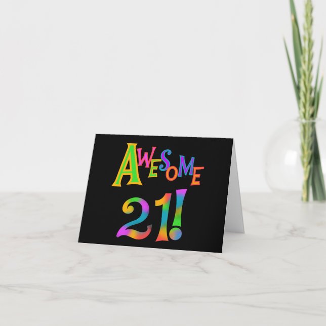 Awesome 21 Birthday T-shirts and Gifts Card (Front)