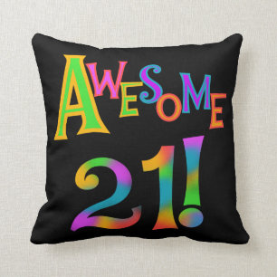 Awesome 21 Birthday T-shirts and Gifts Cushion