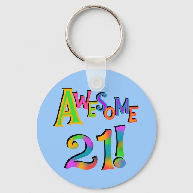 Awesome 21 Birthday T-shirts and Gifts Key Ring (Front)