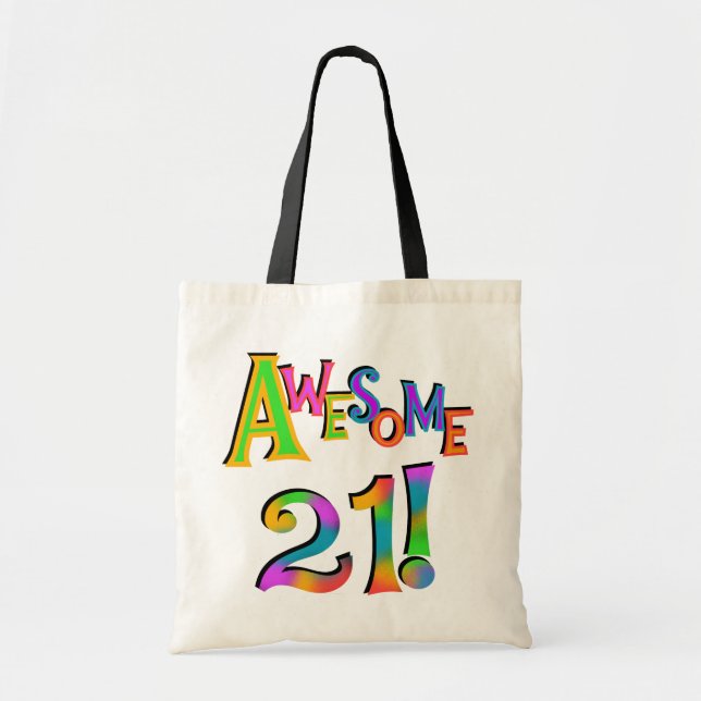 Awesome 21 Birthday T-shirts and Gifts Tote Bag (Front)