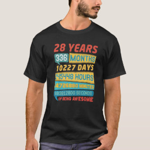 Awesome 28 Years Old Vintage 28th Birthday T-Shirt