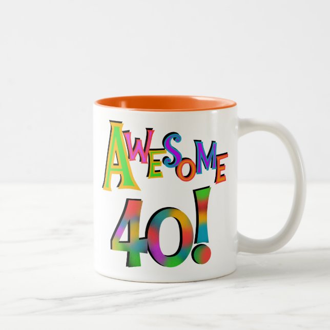 Awesome 40 Birthday T-shirts and Gifts Two-Tone Coffee Mug (Right)