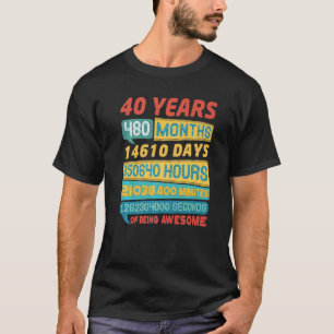 Awesome 40 Years Old Vintage 40th Birthday T-Shirt