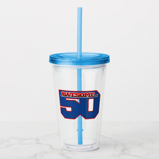 awesome 50 acrylic tumbler (Front)