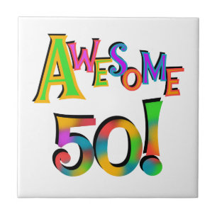 Awesome 50 Birthday T-shirts and Gifts Ceramic Tile