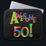 Awesome 50 Birthday T-shirts and Gifts Laptop Sleeve<br><div class="desc">If you or someone you know is turning 50 years old,  you'll love our Awesome 50 T-shirts,  mugs,  buttons,  cards,  stickers,  bags,  hoodies,  and more with a colourful text design. Great for wearing on your milestone 50th birthday to the party or all day,  and can be worn all year!</div>