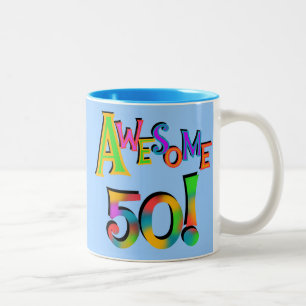 Awesome 50 Birthday T-shirts and Gifts Two-Tone Coffee Mug