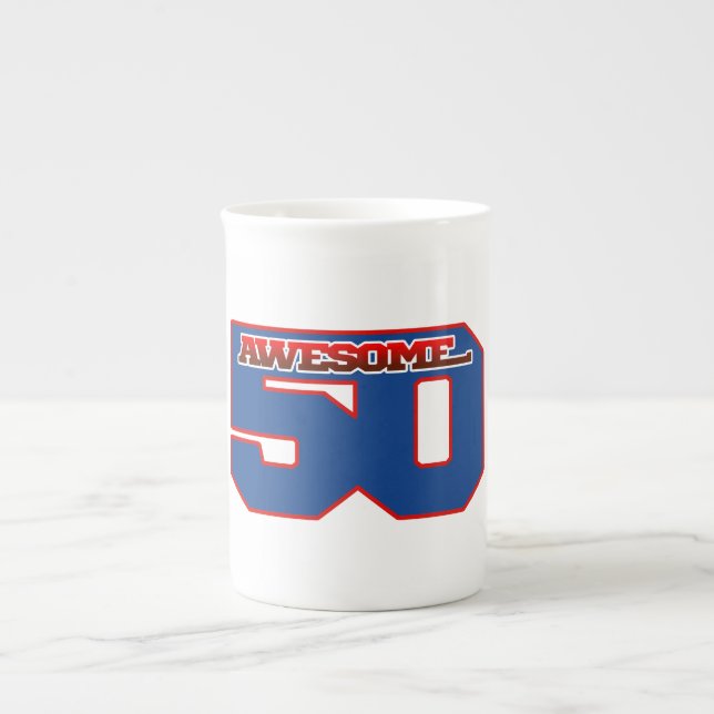 awesome 50 bone china mug (Front)