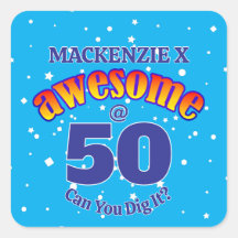 AWESOME 50 Light BLUE Birthday