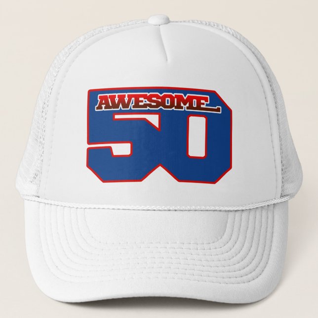 awesome 50 trucker hat (Front)