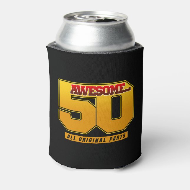 Awesome 50 Years Birthday Anniversary Can Cooler (Can Back)