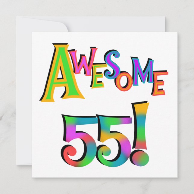 Awesome 55 Birthday T-shirts and Gifts Card (Front)