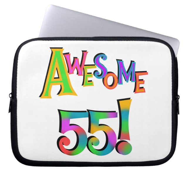 Awesome 55 Birthday T-shirts and Gifts Laptop Sleeve (Front)