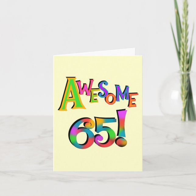 Awesome 65 Birthday Tshirts and Gifts Card (Front)